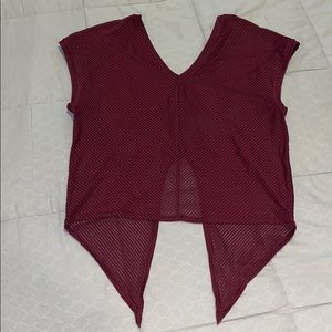 Lululemon Mesh Back Tie Top Burgundy- 6
